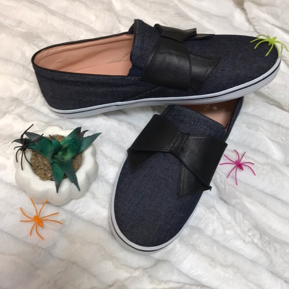 kate spade Shoes - NWOT Kate Spade denim black bow sneakers